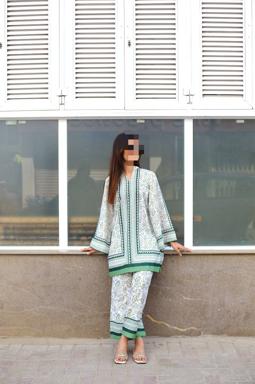 BH-TEXTILE SWISS lawn printed stitch 2pc