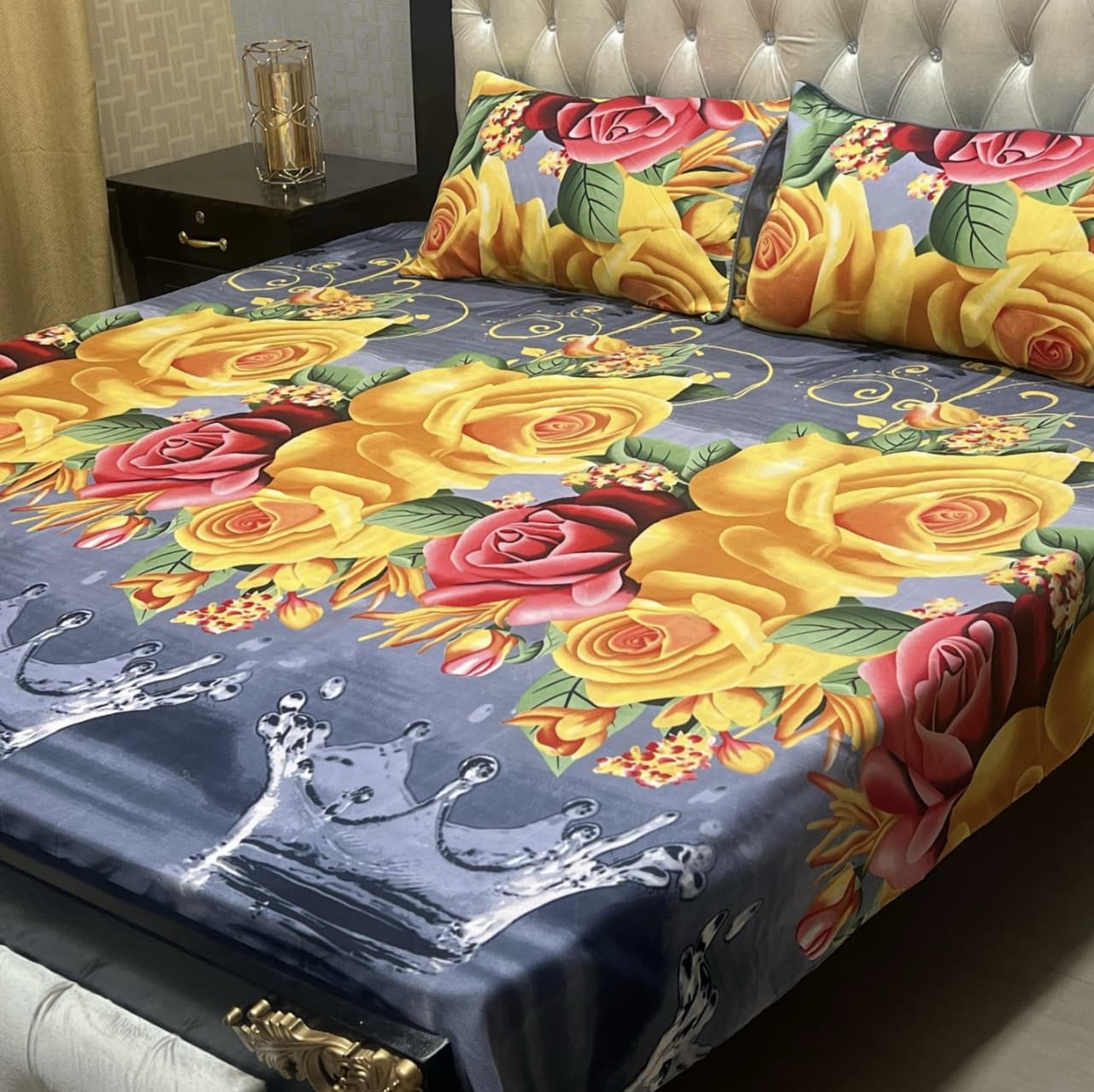 3D-Crystal cotton Bedsheets