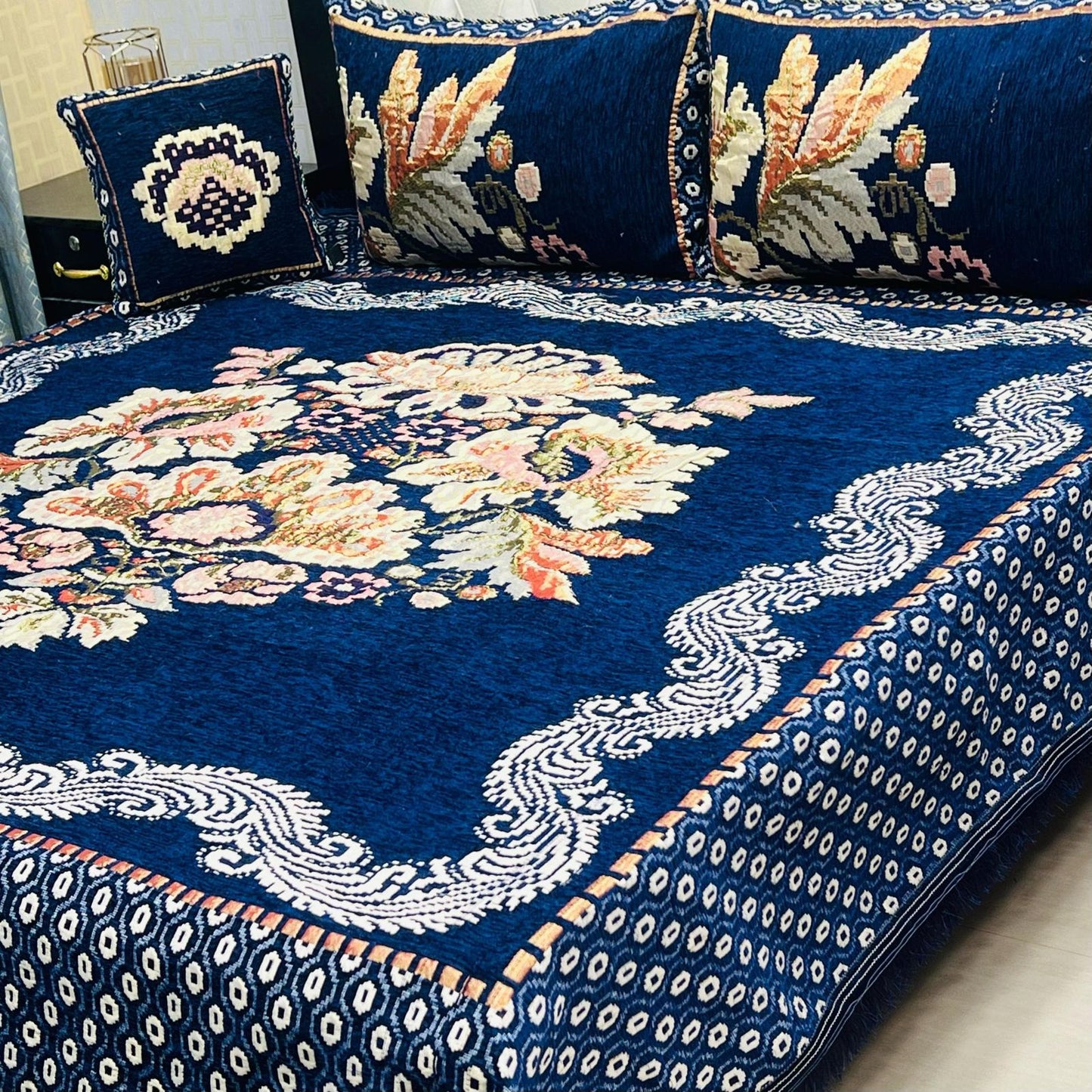 4Pc Velvet Jaquard Bedshee