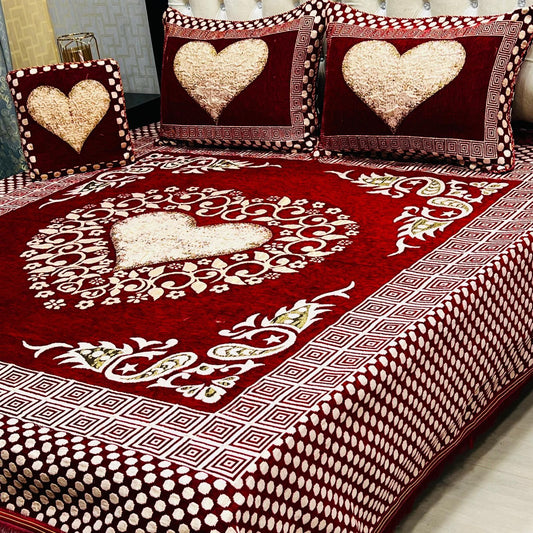 4PC VELVET JAQUARD BEDSHEET