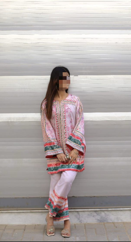 BH-TEXTILE SWISS lawn printed stitch 2pc